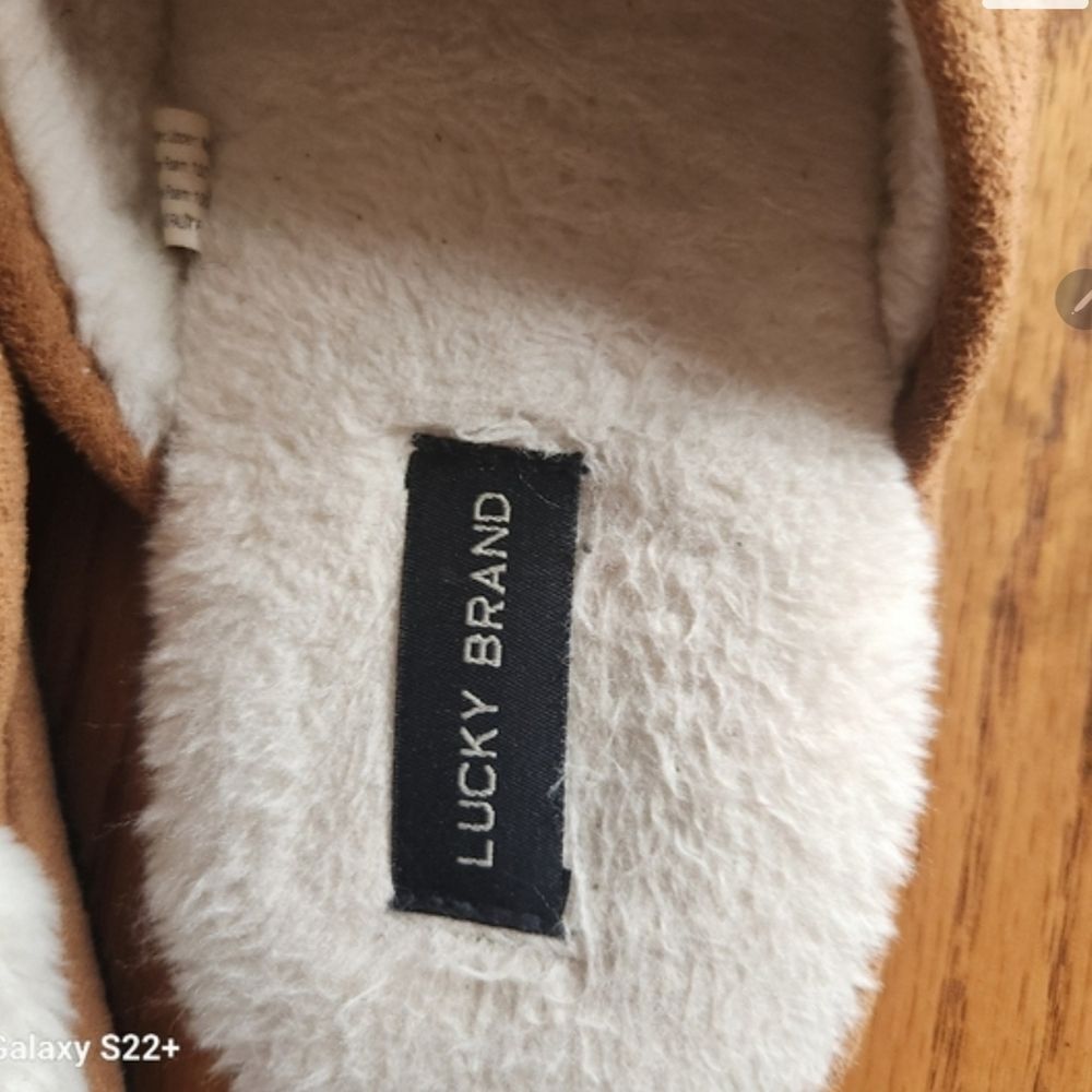Lucky Brand Tan Suede Slip-On Slippers - Picture 4 of 12